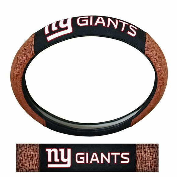 NFL New York Giants Embroidered Pigskin Steering Wheel Cover by Fanmats - Picture 1 of 1
